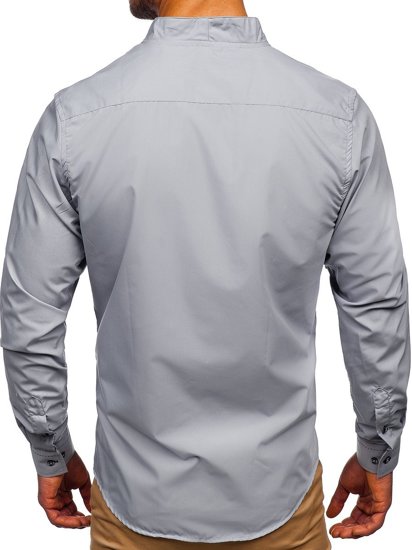 Camisa de manga larga para hombre gris Bolf 5720