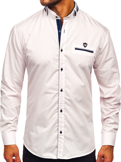 Camisa de manga larga para hombre rosa claro Bolf 19618