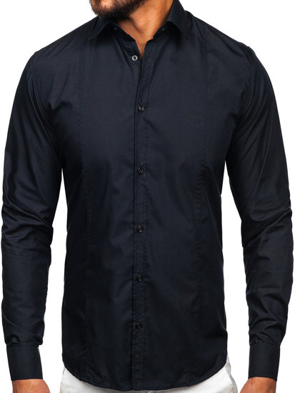 Camisa elegante a manga larga para hombre color grafito Bolf 6944