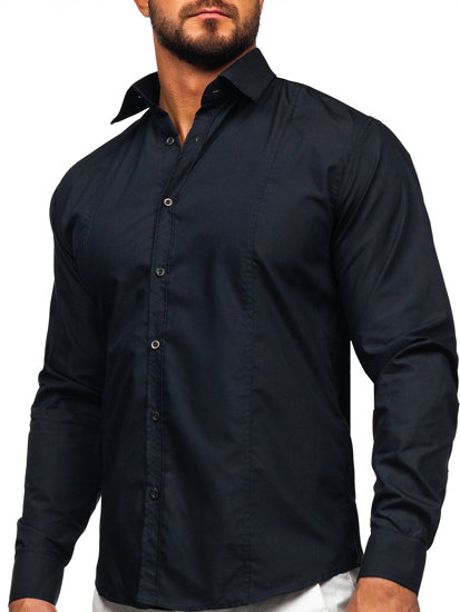 Camisa elegante a manga larga para hombre color grafito Bolf 6944