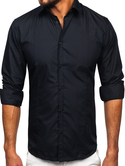 Camisa elegante a manga larga para hombre color grafito Bolf 6944