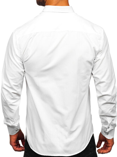 Camisa elegante de hombre blanca de manga larga Bolf 17724