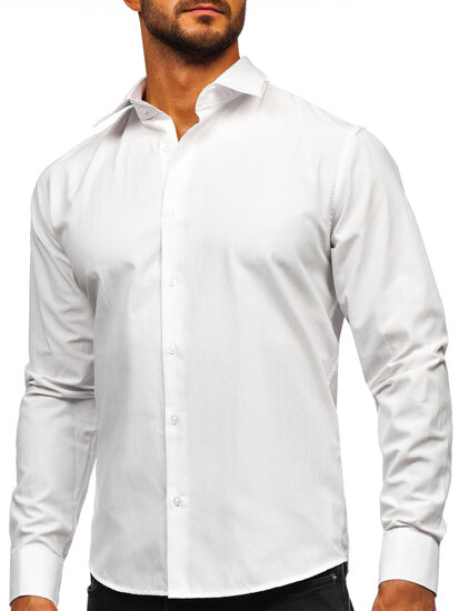 Camisa elegante de hombre blanca de manga larga Bolf 24740