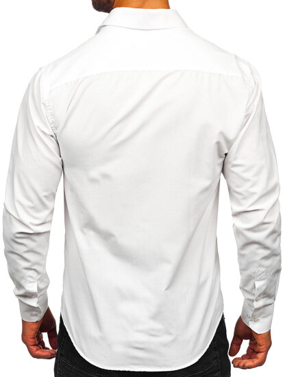 Camisa elegante de hombre blanca de manga larga Bolf 24740