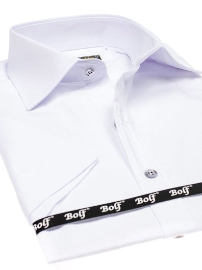 Camisa elegante de manga corta para hombre blanco Bolf 7501