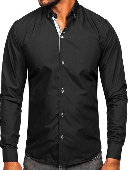 Camisa elegante de manga larga para hombre antracita Bolf 5796-1