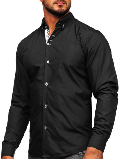 Camisa elegante de manga larga para hombre antracita Bolf 5796-1