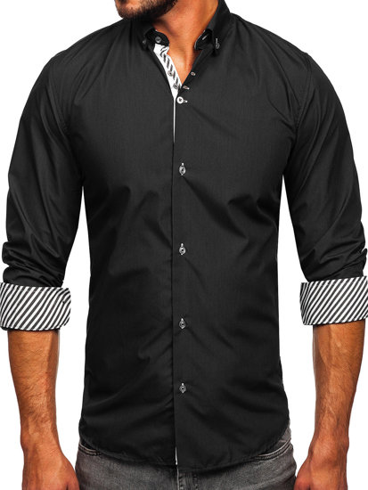 Camisa elegante de manga larga para hombre antracita Bolf 5796-1