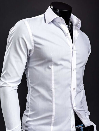 Camisa elegante de manga larga para hombre blanca Bolf 1703A