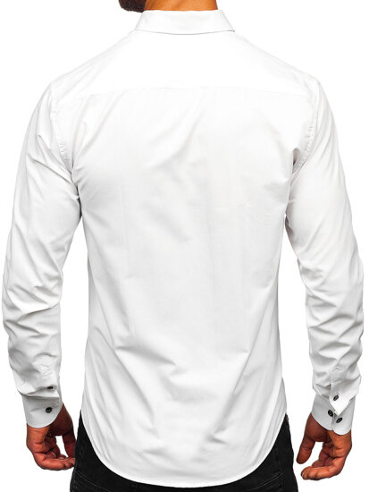 Camisa elegante de manga larga para hombre blanco Bolf 24701