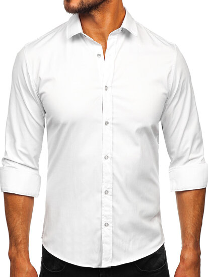 Camisa elegante de manga larga para hombre blanco Bolf 24702