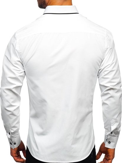 Camisa elegante de manga larga para hombre blanco Bolf 2767-1