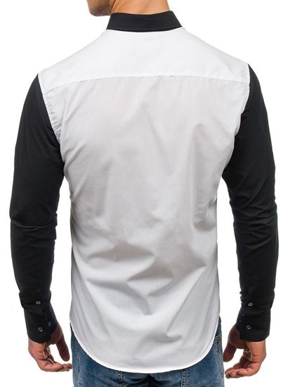 Camisa elegante de manga larga para hombre blanco Bolf 5726