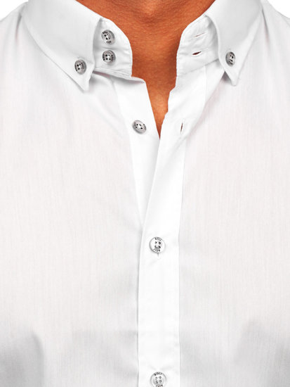 Camisa elegante de manga larga para hombre blanco Bolf 5821-1