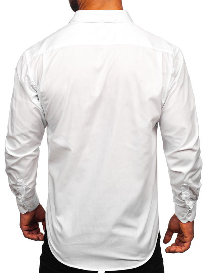 Camisa elegante de manga larga para hombre blanco Bolf M13