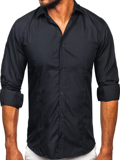 Camisa elegante de manga larga para hombre grafito Bolf 1703