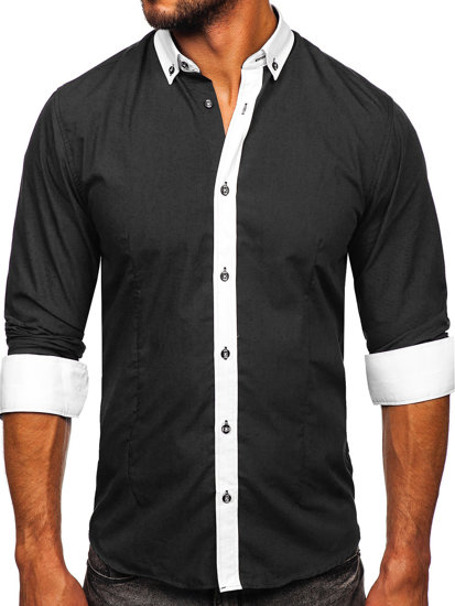 Camisa elegante de manga larga para hombre grafito Bolf 21750