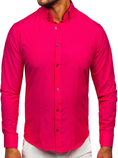 Camisa elegante de manga larga para hombre rosa Bolf 5821-1