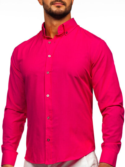 Camisa elegante de manga larga para hombre rosa Bolf 5821-1