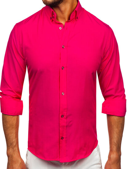 Camisa elegante de manga larga para hombre rosa Bolf 5821-1