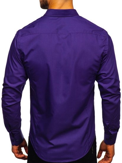 Camisa elegante de manga larga para hombre violeta Bolf 1703