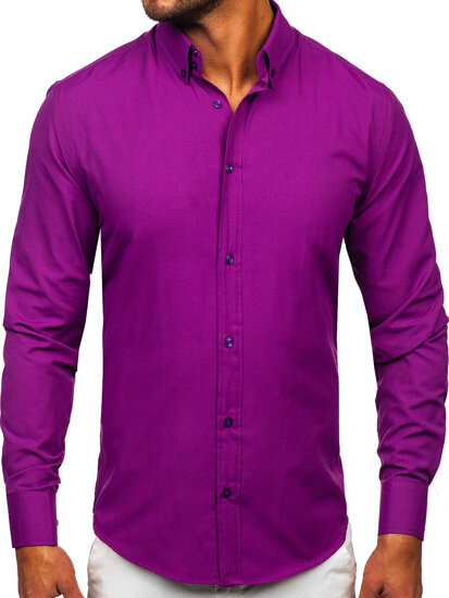 Camisa elegante de manga larga para hombre violeta Bolf 5821-1