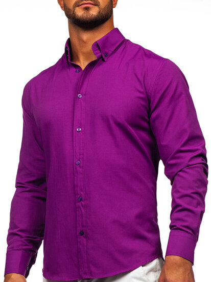 Camisa elegante de manga larga para hombre violeta Bolf 5821-1