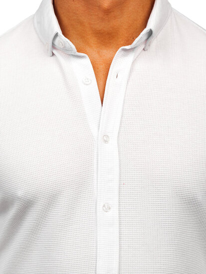 Camisa muselina de manga larga para hombre blanco Bolf 506