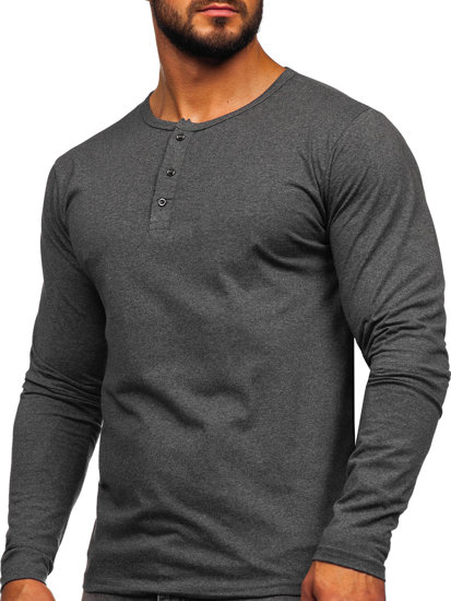 Camiseta a manga larga para hombre color antracita Bolf 1114