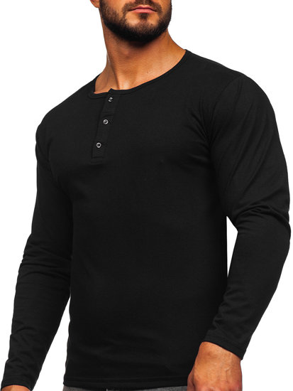 Camiseta a manga larga para hombre color negro Bolf 1114