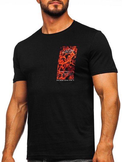 Camiseta algodón con impresión 4F para hombre negro M487