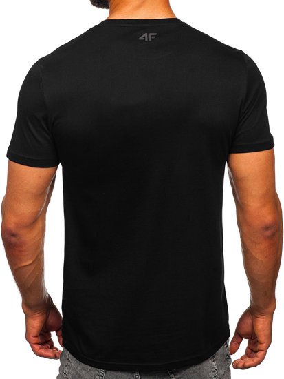 Camiseta algodón con impresión 4F para hombre negro M487