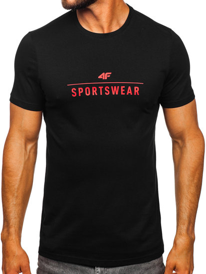 Camiseta algodón con impresión 4F para hombre negro M539