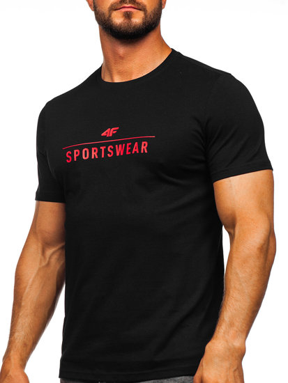 Camiseta algodón con impresión 4F para hombre negro M539