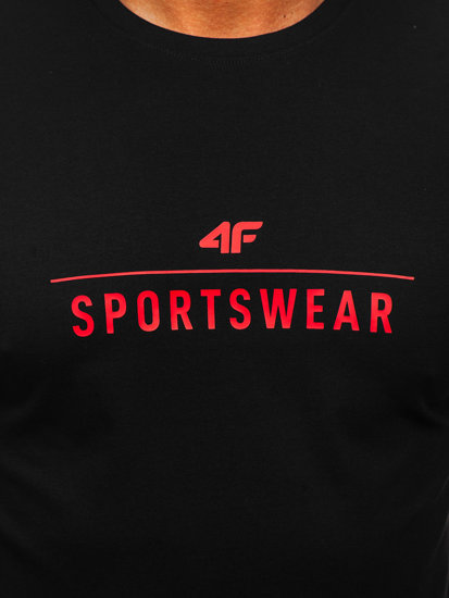 Camiseta algodón con impresión 4F para hombre negro M539