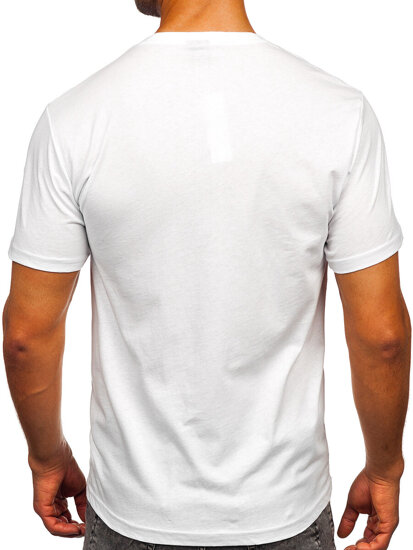 Camiseta algodón con impresión para hombre blanco Bolf 5067