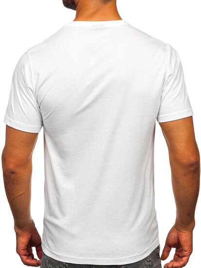 Camiseta algodón de manga corta con impresión de Polonia para hombre blanco 5064