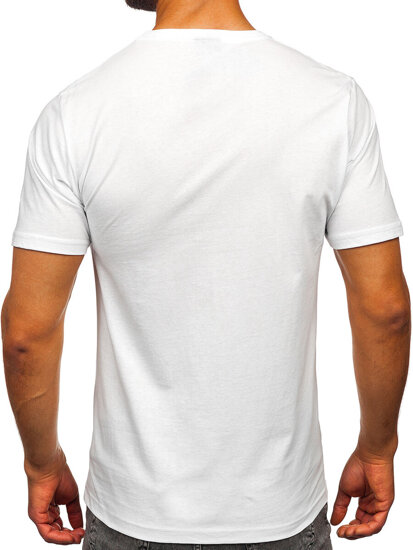 Camiseta algodón de manga corta con impresión de Polonia para hombre blanco 5065