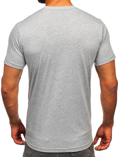 Camiseta algodón de manga corta con impresión para hombre gris Bolf 143008