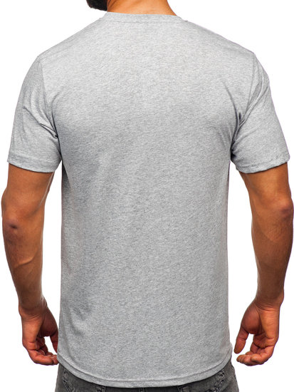 Camiseta algodón de manga corta con impresión para hombre gris Bolf 14784