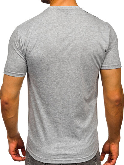 Camiseta algodón de manga corta con impresión para hombre gris Bolf 5040