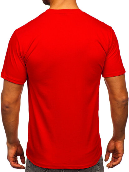 Camiseta algodón de manga corta con impresión para hombre rojo Bolf 143000