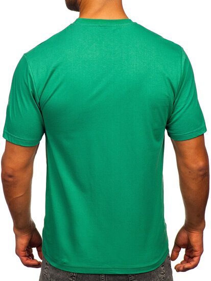 Camiseta algodón de manga corta con impresión para hombre verde Bolf 5035