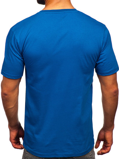 Camiseta algodón de manga corta para hombre azul Bolf 14748