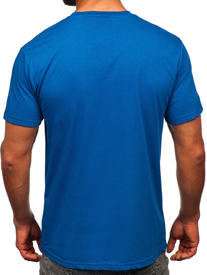 Camiseta algodón de manga corta para hombre azul Bolf 14752