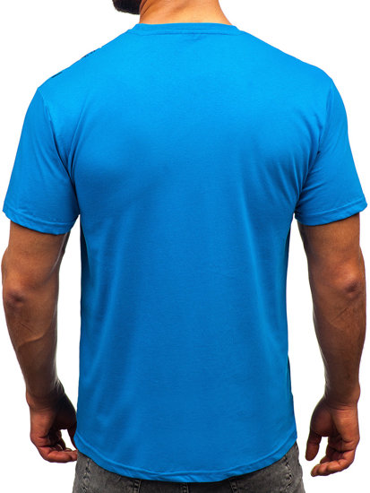 Camiseta algodón de manga corta para hombre azul claro Bolf 14722