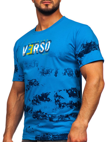 Camiseta algodón de manga corta para hombre azul claro Bolf 14723