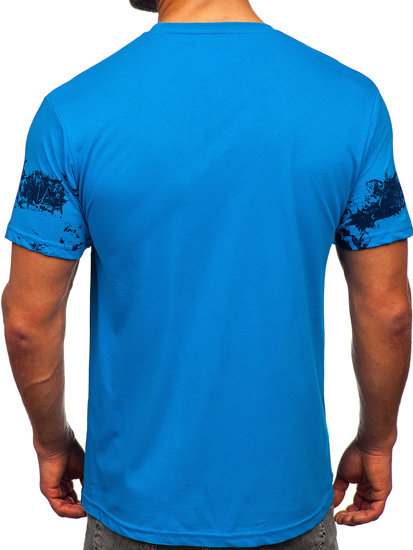 Camiseta algodón de manga corta para hombre azul claro Bolf 14723