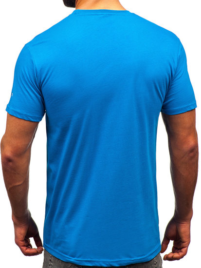 Camiseta algodón de manga corta para hombre azul claro Bolf 14732