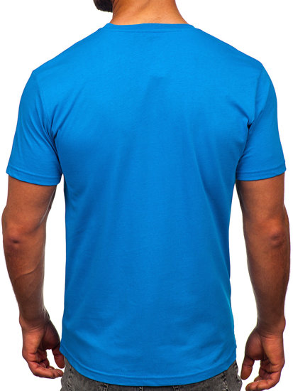 Camiseta algodón de manga corta para hombre azul claro Bolf 14752